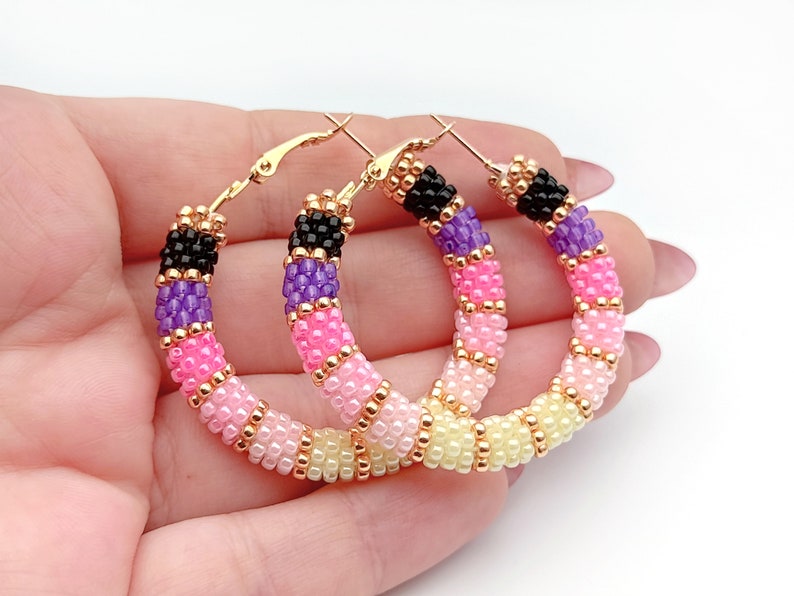 WelcomeNative Handmade Pink Seed Bead Earrings