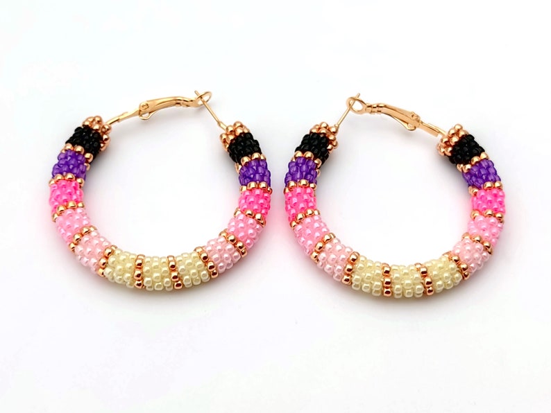 WelcomeNative Handmade Pink Seed Bead Earrings