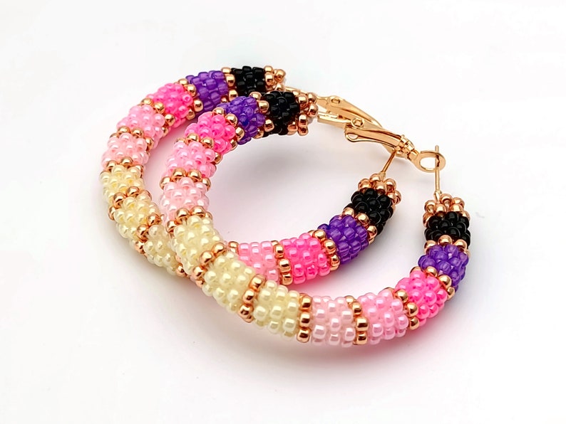 WelcomeNative Handmade Pink Seed Bead Earrings