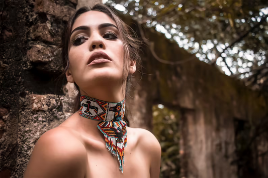 WelcomeNative Handmade Beaded Statement Choker Jewelry Set