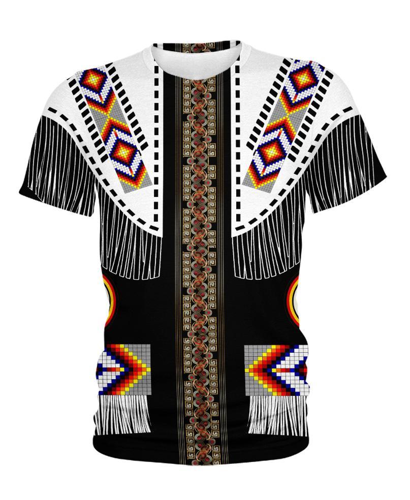 WelcomeNative Black Native Vignette, 3D T Shirt, All Over Print T Shirt, Native American