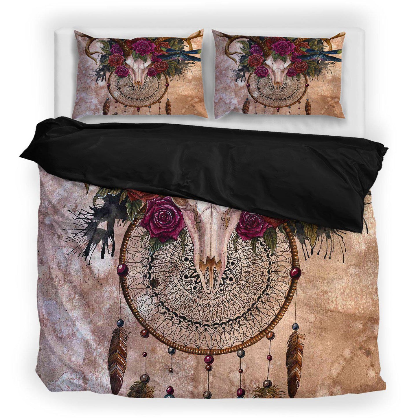 WelcomeNative Buffalo Skull Bedding Set, 3D Bedding Set, All Over Print, Native American
