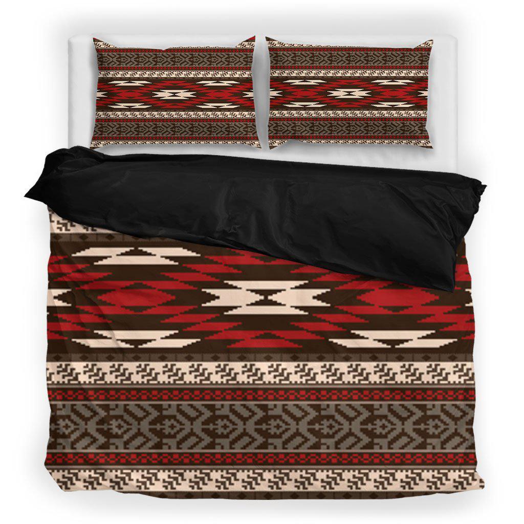 WelcomeNative Native Red Pattern Bedding Set, 3D Bedding Set, All Over Print, Native American