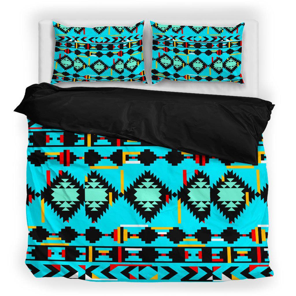 WelcomeNative Native Green Pattern Bedding Set, 3D Bedding Set, All Over Print, Native American