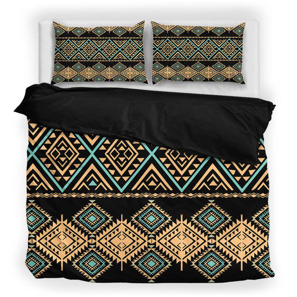 WelcomeNative Moss Green Motifs Bedding Set, 3D Bedding Set, All Over Print, Native American