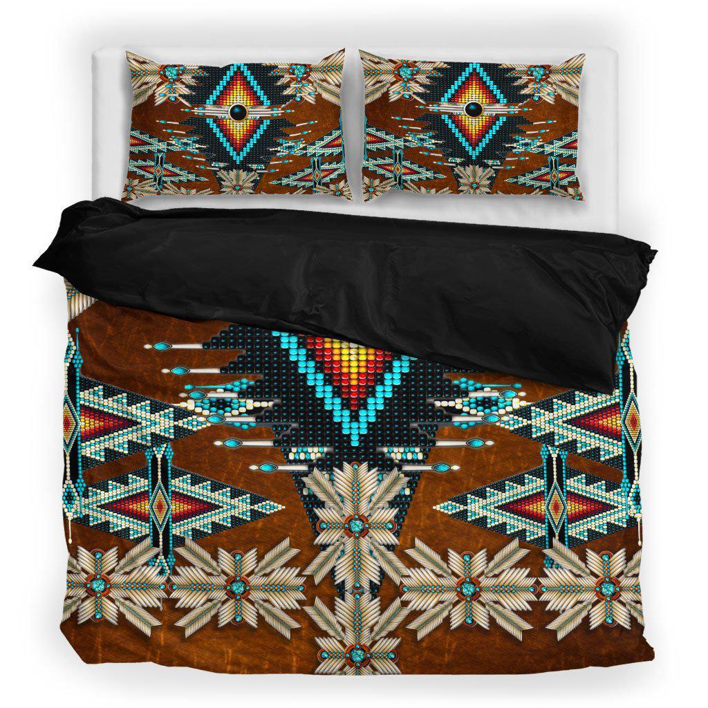 WelcomeNative Pattern Brown Bedding Set, 3D Bedding Set, All Over Print, Native American