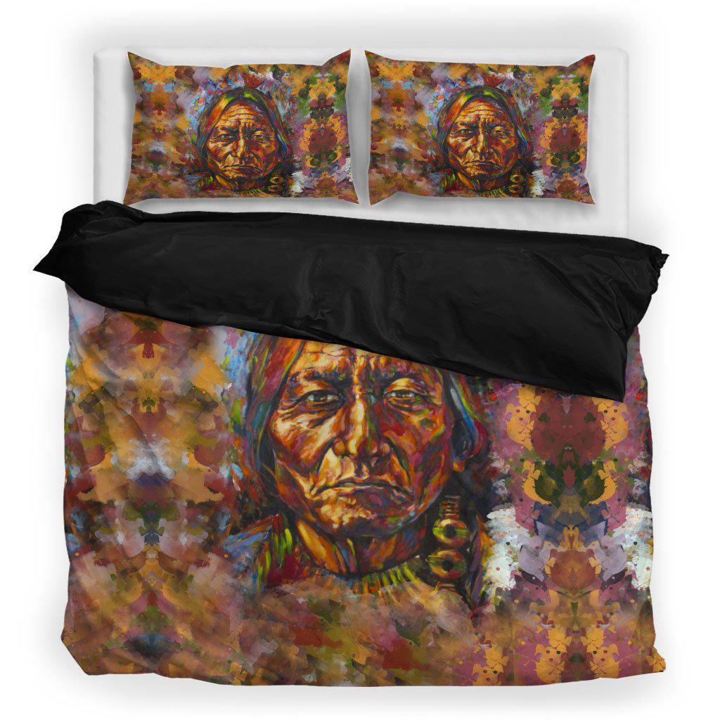 WelcomeNative Native Chief Bed Bedding Set, 3D Bedding Set, All Over Print, Native American