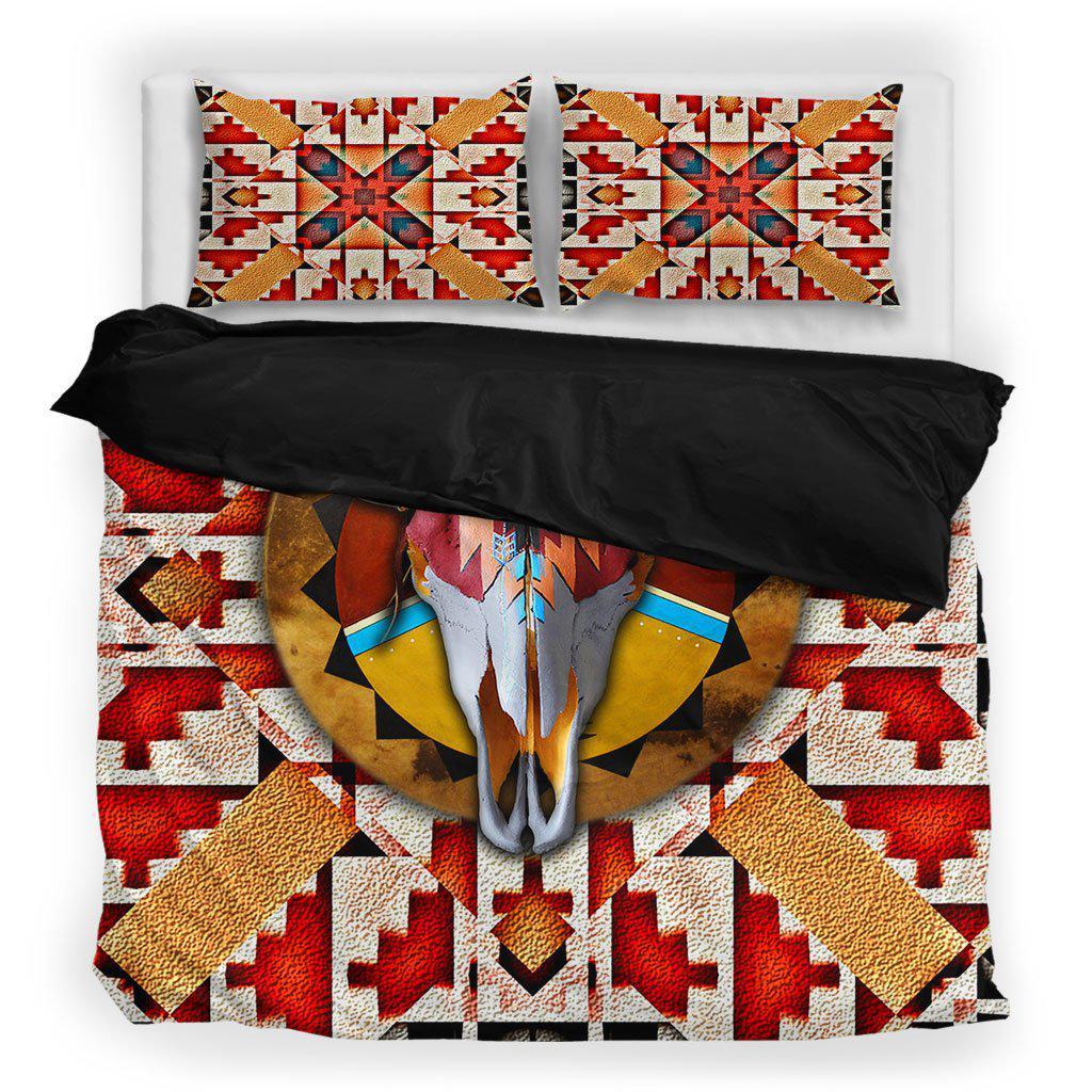 WelcomeNative Buffalo Floating Color Motifs Bedding Set, 3D Bedding Set, All Over Print, Native American