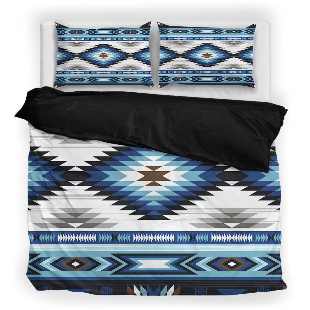 WelcomeNative Native Blue White Motifs Bedding Set, 3D Bedding Set, All Over Print, Native American