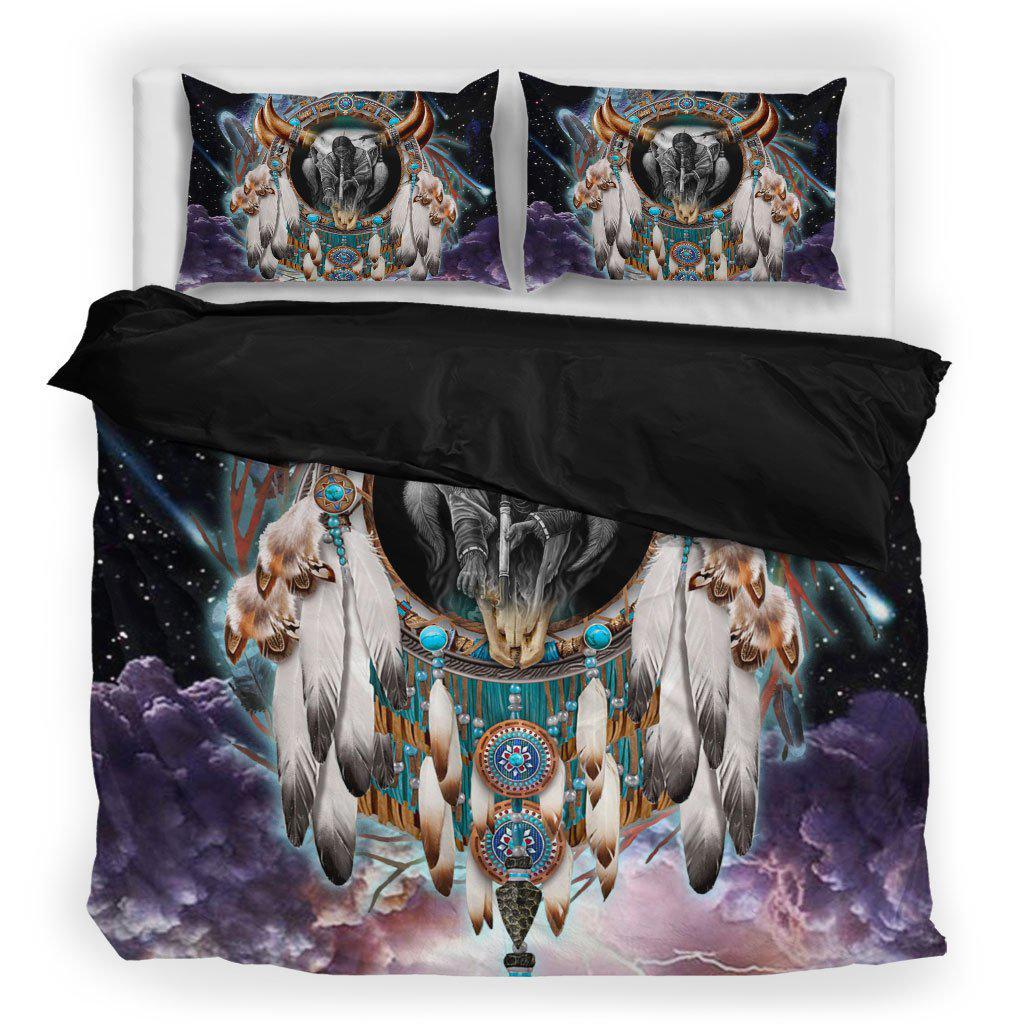 WelcomeNative Black Buffalo Spirit Bedding Set, 3D Bedding Set, All Over Print, Native American