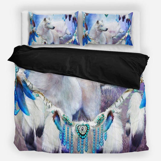 WelcomeNative Native Wolf Dream - 3D Bedding Set Bedding Set, 3D Bedding Set, All Over Print, Native American