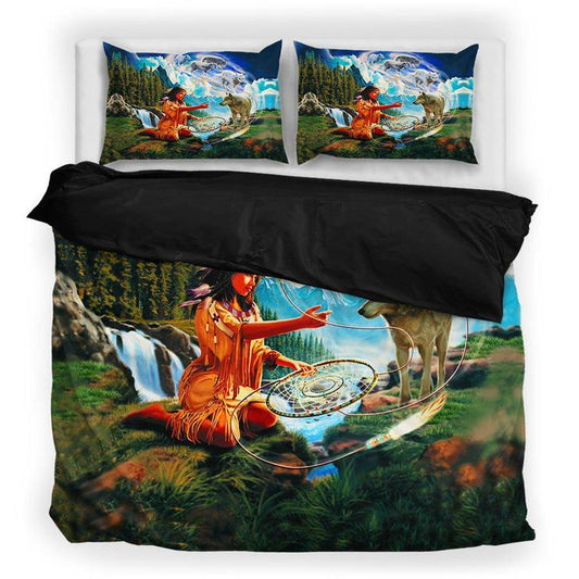 WelcomeNative Native Scene - 3D Bedding Set Bedding Set, 3D Bedding Set, All Over Print, Native American