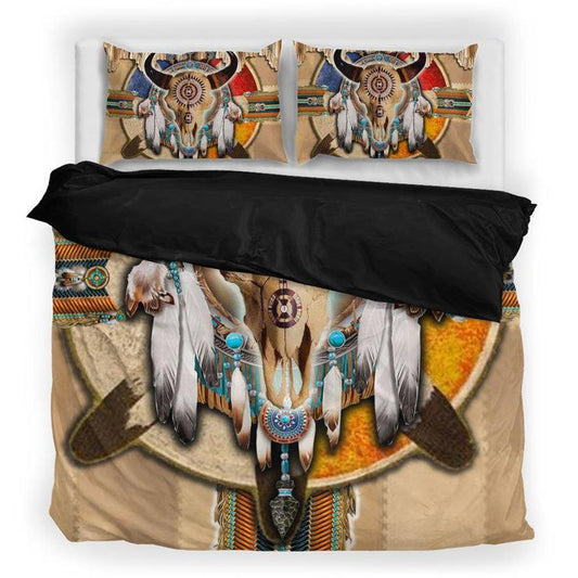 WelcomeNative Native Buffalo Skull Bedding Set, 3D Bedding Set, All Over Print, Native American