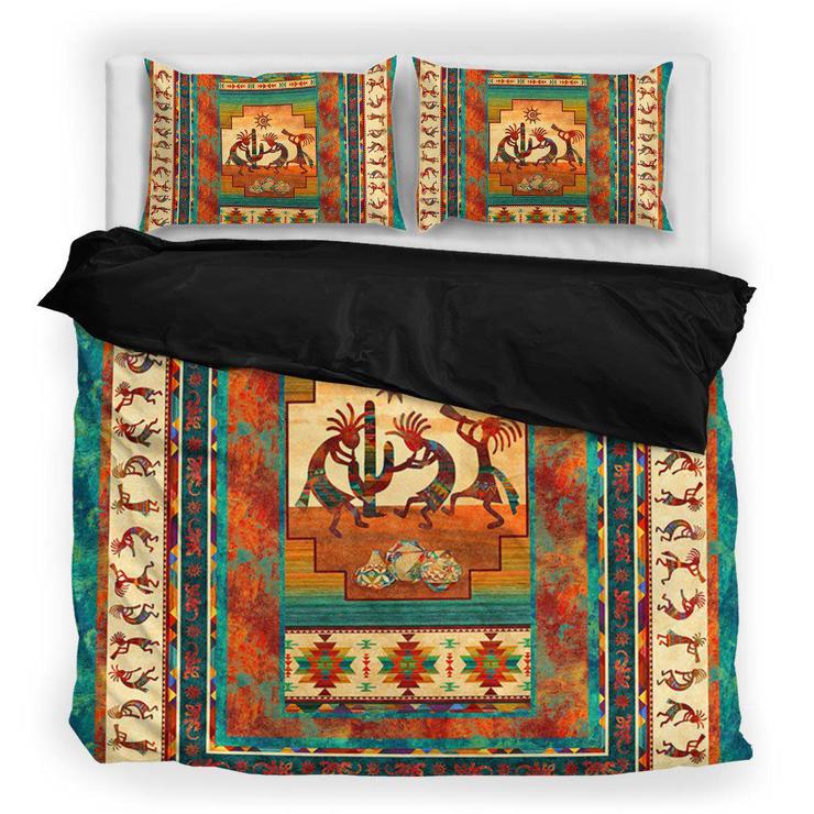 WelcomeNative Human Pattern Motifs Bedding Set, 3D Bedding Set, All Over Print, Native American