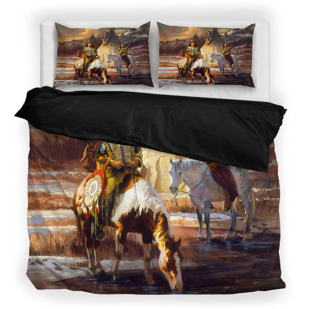 WelcomeNative Native Village Life Bedding Set, 3D Bedding Set, All Over Print, Native American