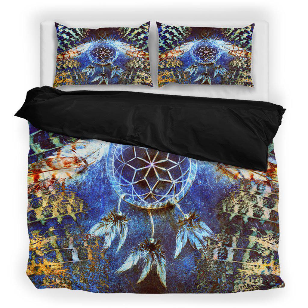 WelcomeNative Blue Dreamcatcher Bedding Set, 3D Bedding Set, All Over Print, Native American