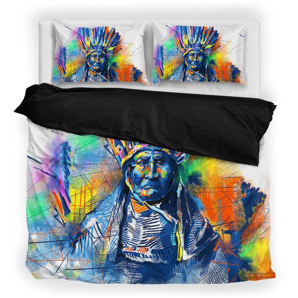 WelcomeNative Native Chief's Drawings Bedding Set, 3D Bedding Set, All Over Print, Native American