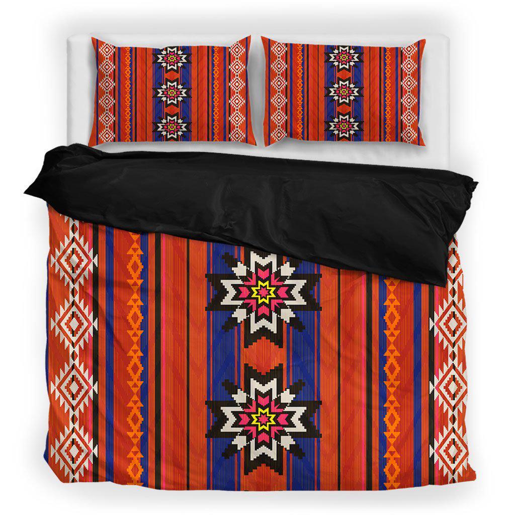WelcomeNative Red Pattern Bedding Set, 3D Bedding Set, All Over Print, Native American