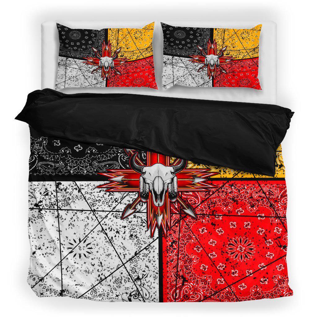 WelcomeNative Color Combination Bedding Set, 3D Bedding Set, All Over Print, Native American