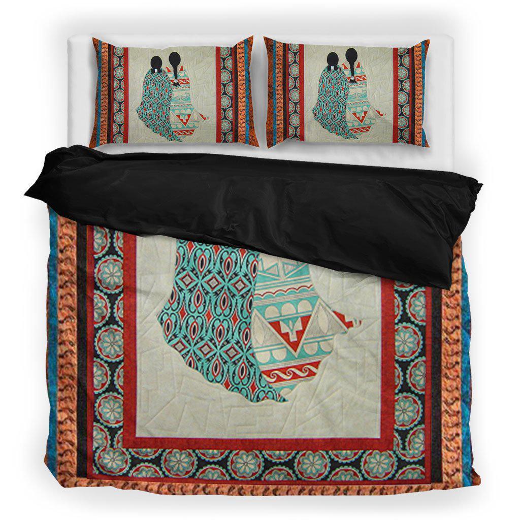 WelcomeNative Two Girls Motifs Bedding Set, 3D Bedding Set, All Over Print, Native American