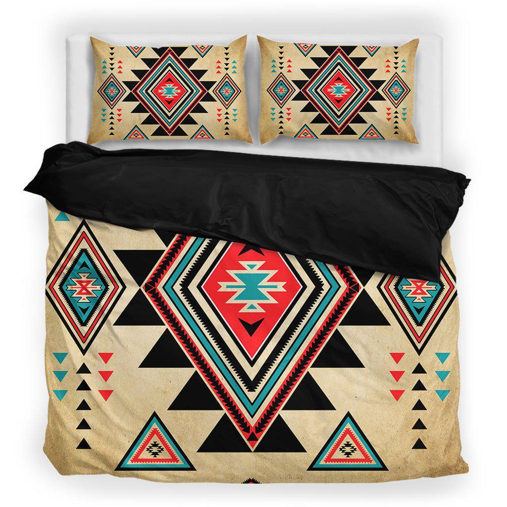 WelcomeNative Triangle Border Motifs Bedding Set, 3D Bedding Set, All Over Print, Native American