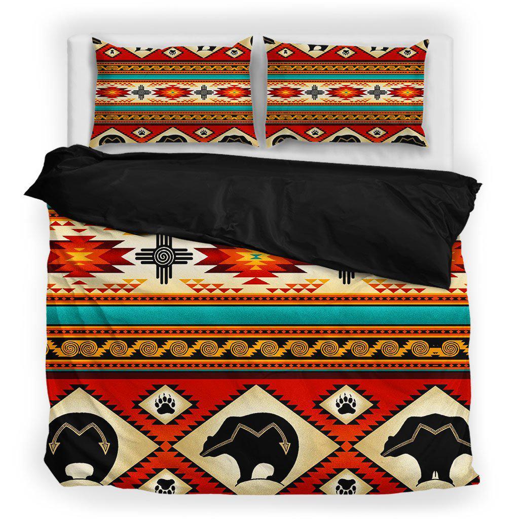 WelcomeNative Border & Bear Patterns Bedding Set, 3D Bedding Set, All Over Print, Native American