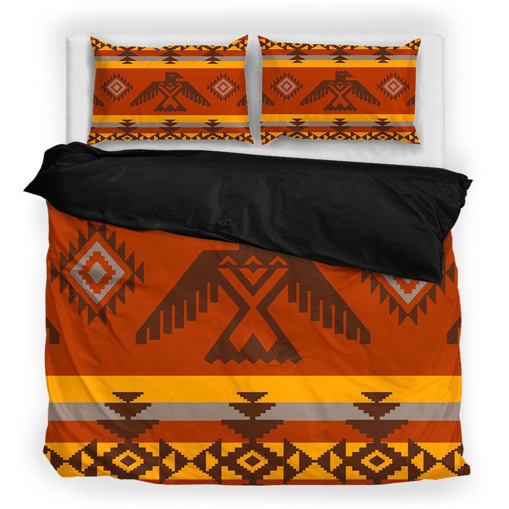 WelcomeNative Orange Native Pattern Bedding Set, 3D Bedding Set, All Over Print, Native American