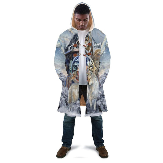 WelcomeNative Little Wolf Native 3D Dream Cloak, All Over Print Dream Cloak, Native American