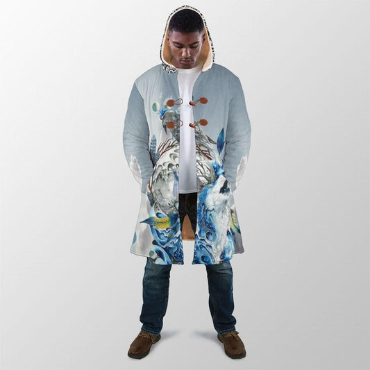 WelcomeNative Light Blue Native 3D Dream Cloak, All Over Print Dream Cloak, Native American
