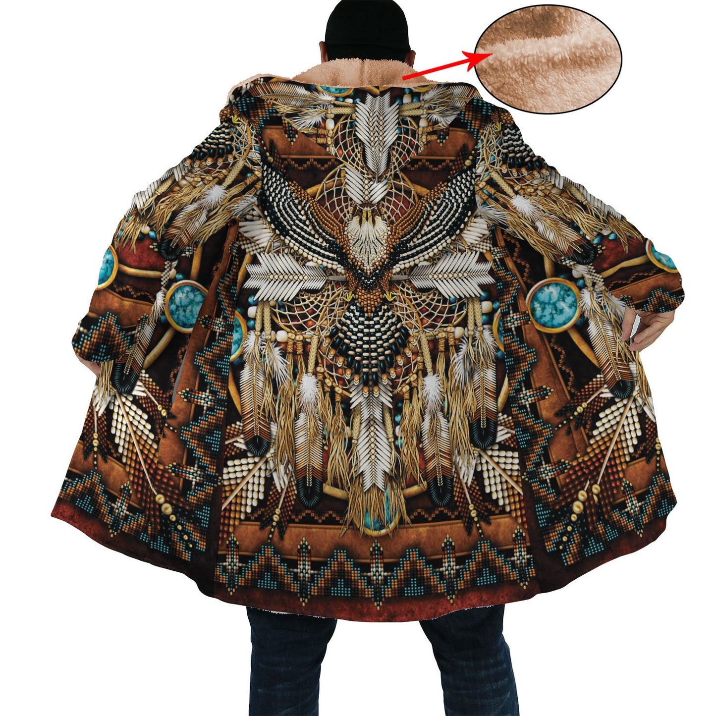 WelcomeNative Amazing Feather Native 3D Dream Cloak, All Over Print Dream Cloak, Native American