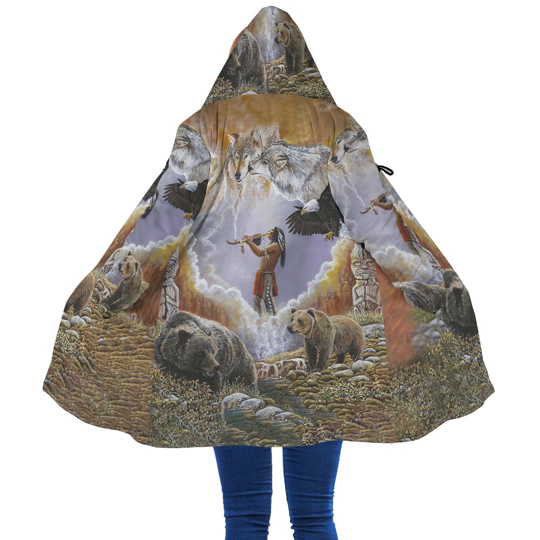 WelcomeNative Animal Spirit Native 3D Dream Cloak, All Over Print Dream Cloak, Native American