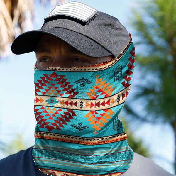 WelcomeNative Native American Pattern Bandana Face Mask, Neck Gaiter #01