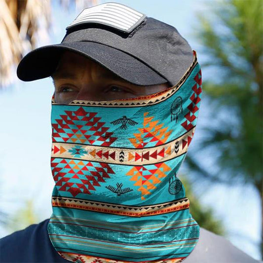 WelcomeNative Native American Pattern Bandana Face Mask, Neck Gaiter #01