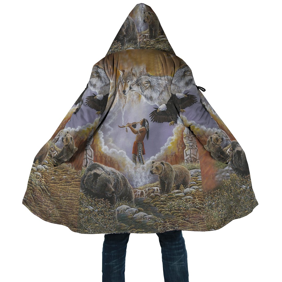 WelcomeNative Animal Spirit Native 3D Dream Cloak, All Over Print Dream Cloak, Native American