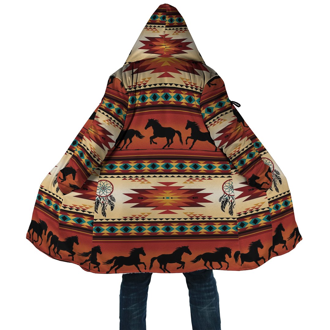 WelcomeNative Horse Pattern Native 3D Dream Cloak, All Over Print Dream Cloak, Native American