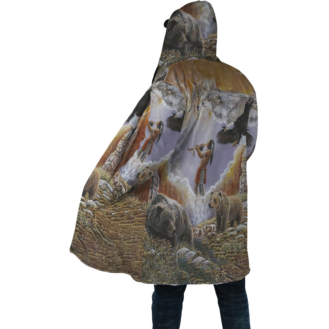 WelcomeNative Animal Spirit Native 3D Dream Cloak, All Over Print Dream Cloak, Native American