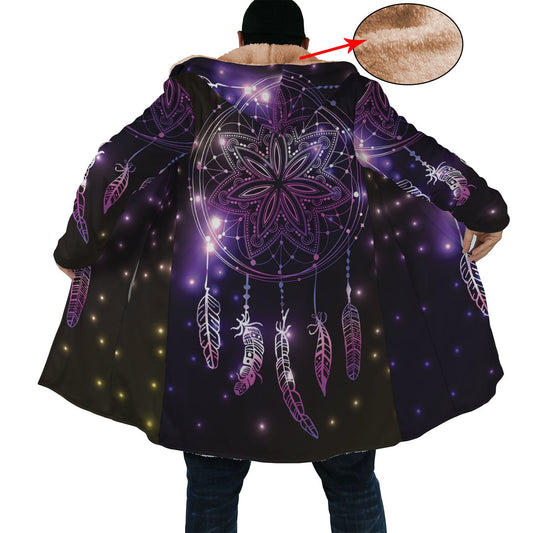 WelcomeNative Purple Dreamcatcher Hoodie Dress, 3D Hoodie Dress, All Over Print Hoodie Dress