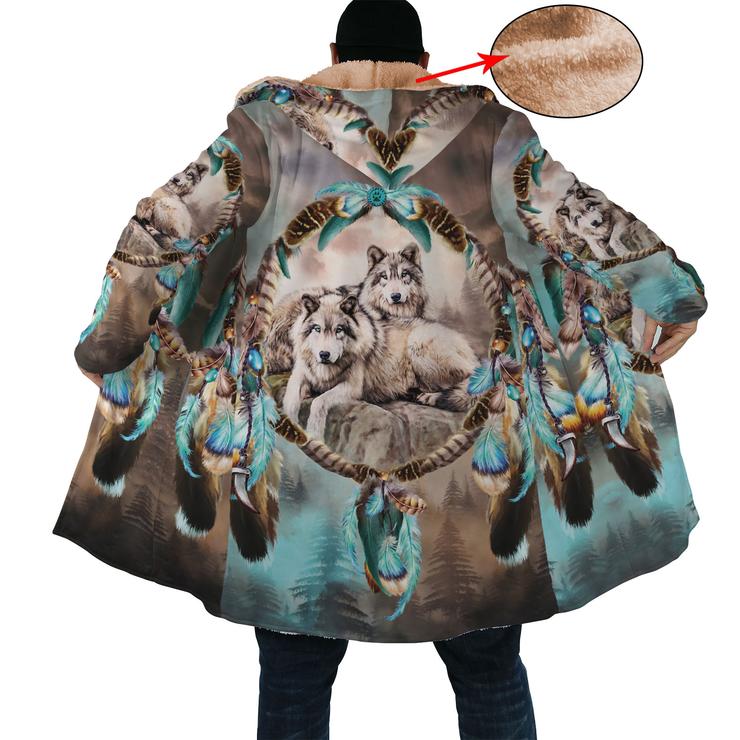 WelcomeNative Wolf Feather 3D Dream Cloak, All Over Print Dream Cloak, Native American