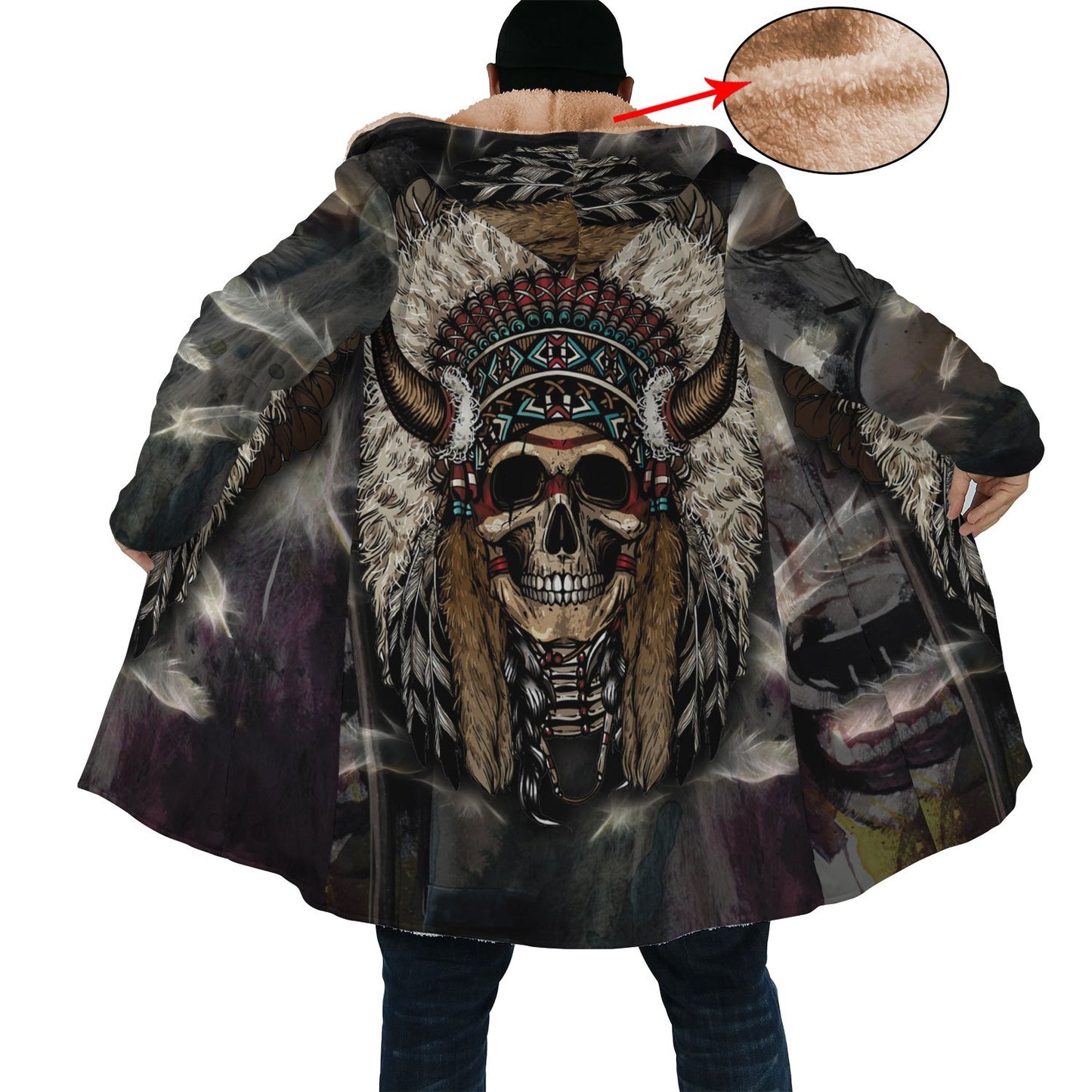 WelcomeNative Skull Native 3D Dream Cloak, All Over Print Dream Cloak, Native American