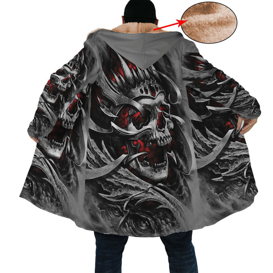 WelcomeNative Grey Skull Native 3D Dream Cloak, All Over Print Dream Cloak, Native American