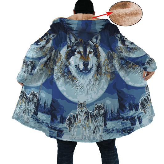 WelcomeNative Winter Wolf Native 3D Dream Cloak, All Over Print Dream Cloak, Native American