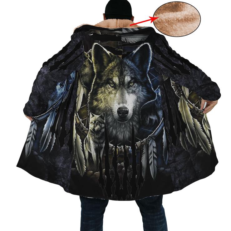 WelcomeNative Wolf Light Native 3D Dream Cloak, All Over Print Dream Cloak, Native American