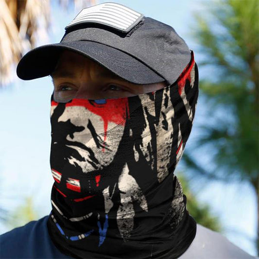 WelcomeNative Chief Head Bandana Face Mask, Native American Neck Gaiter #06