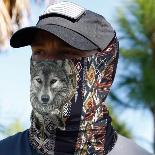 Welcomenatives Wolf Head Bandana Face Mask, Neck Gaiter #17