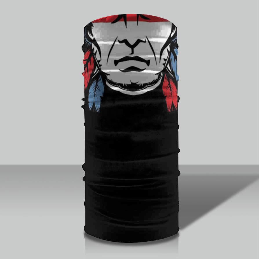 WelcomeNative Chief Head Bandana Face Mask, Native American Neck Gaiter #01