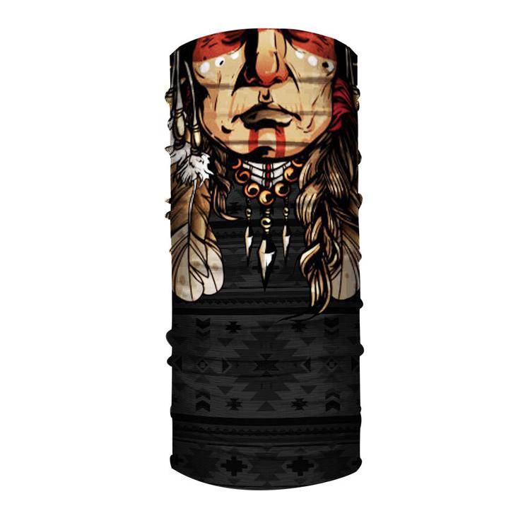 WelcomeNative Chief Head Bandana Face Mask, Native American Neck Gaiter #14