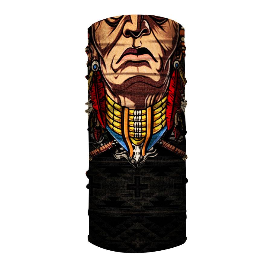 WelcomeNative Chief Head Bandana Face Mask, Native American Neck Gaiter #04