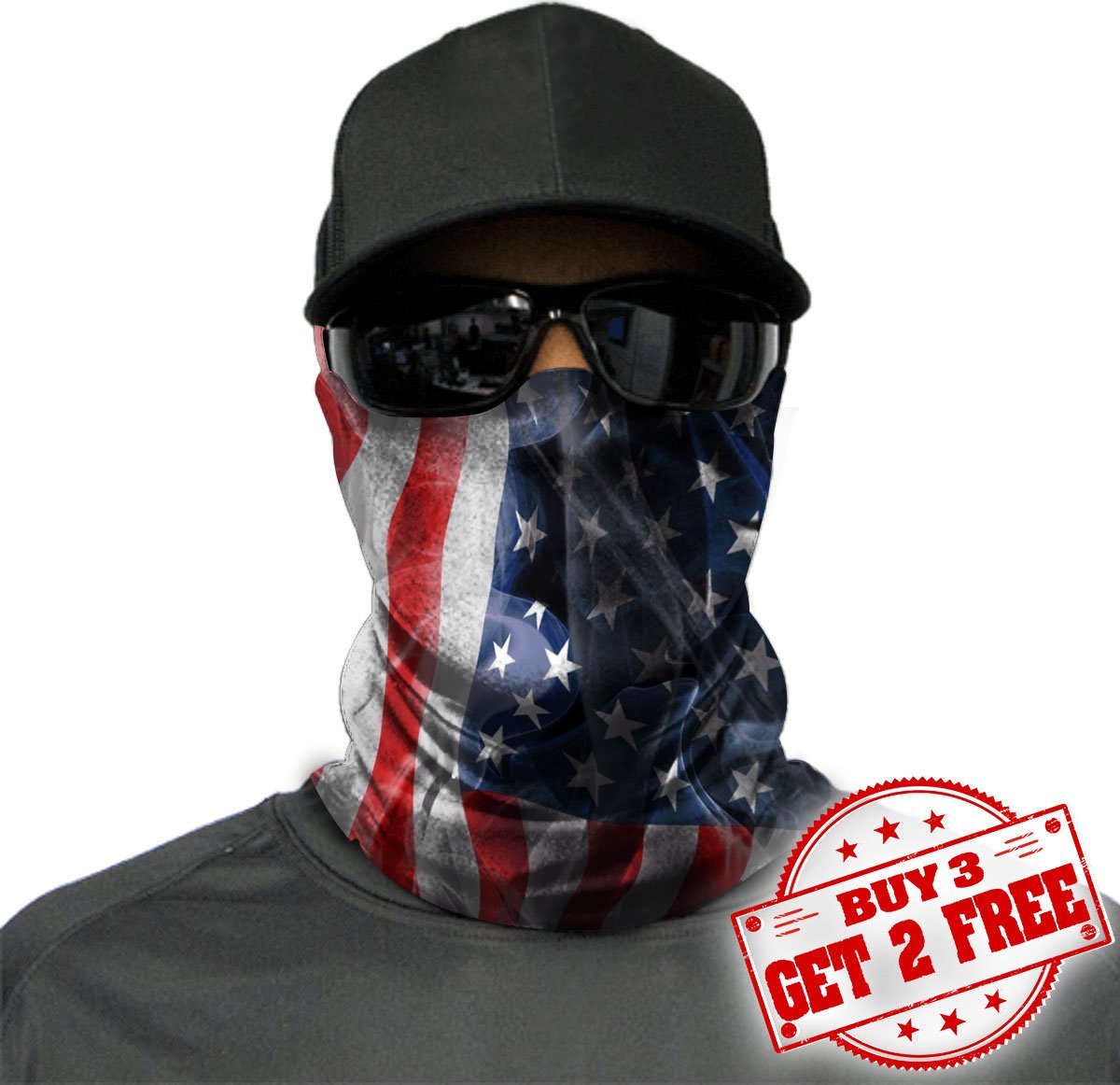 WelcomeNative American Flag Bandana Face Mask, Patriotic Neck Gaiter #21