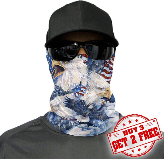 WelcomeNative American Flag Bandana Face Mask, Patriotic Neck Gaiter #19