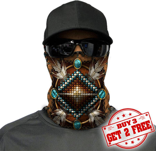 WelcomeNative Native American Pattern Bandana Face Mask, Neck Gaiter #34
